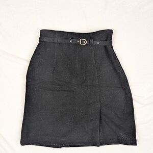 Rose B. Paris Black Pencil Skirt with Belt